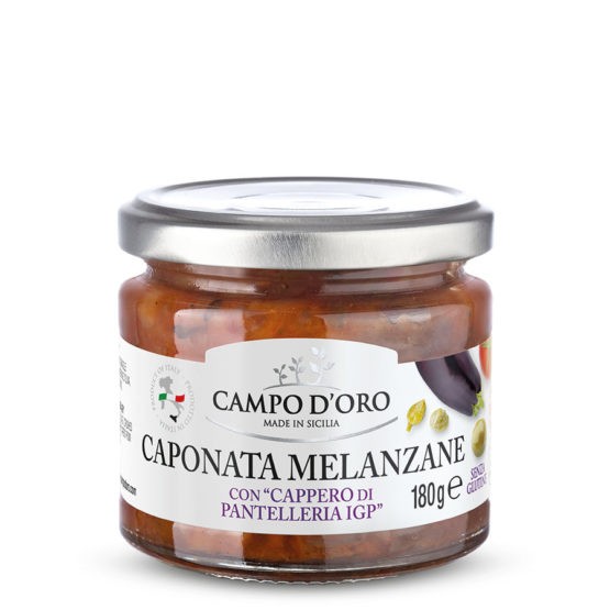 Caponata d'aubergines avec câpres de Pantelleria IGP